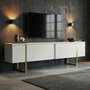 Nordure Onera Mueble para TV Blanco y Dorado